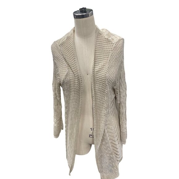 Maurices Womens Open Front Cardigan Sweater Size 2 Beige Acrylic Knit - Picture 1 of 6